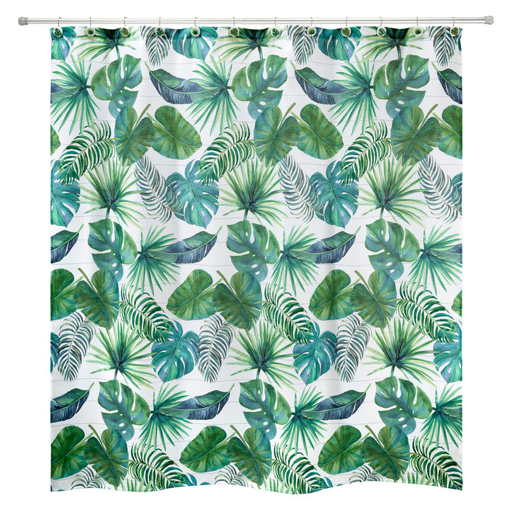 Avanti Linens - Duschvorhang aus Stoff, Palmenblätter, inspirierte Heimdekoration (Viva Palm Collect