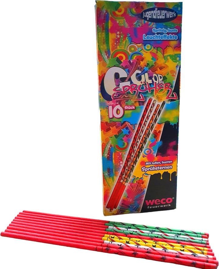 Weco 100 Color Sprüher 20cm - Kinder Fackel - Handfontäne