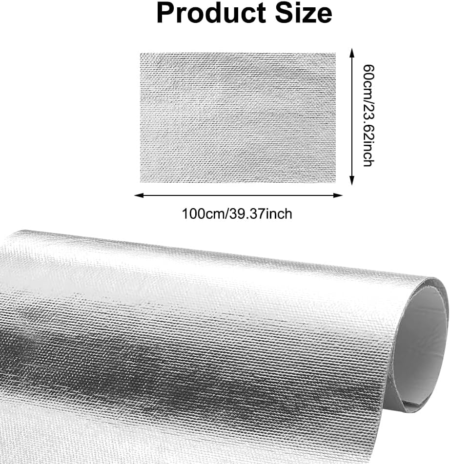 Aluminisierte Hitzeschutz,Hitzeschutzmatte Selbstklebend Kleberücken Aluminium Glasfaser Blatt Alumi