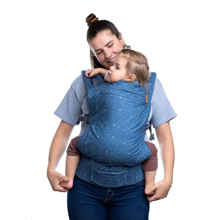 Beco Toddler Babytrage mit extra breitem Sitz - Kindertragerucksack aus 100% Baumwolle, 2 Trageposit