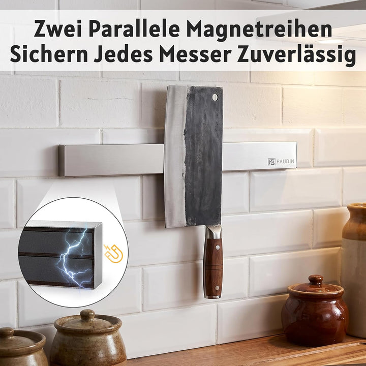 PAUDIN Magnetleiste Messer 45 cm Messerleiste magnetische Küchenmesserleiste aus Edelstahl mit extra