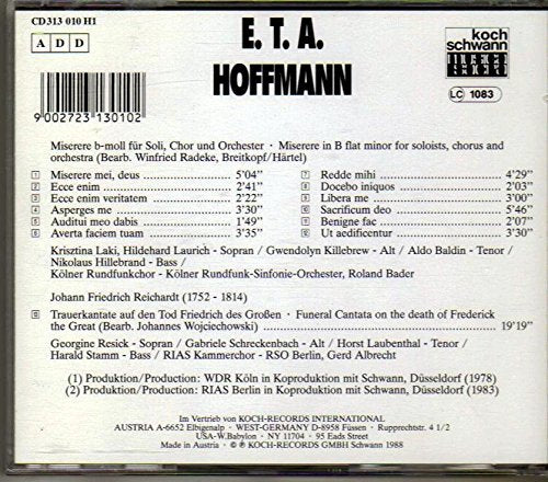Miserere B-Moll/Kantate, Audio-CD