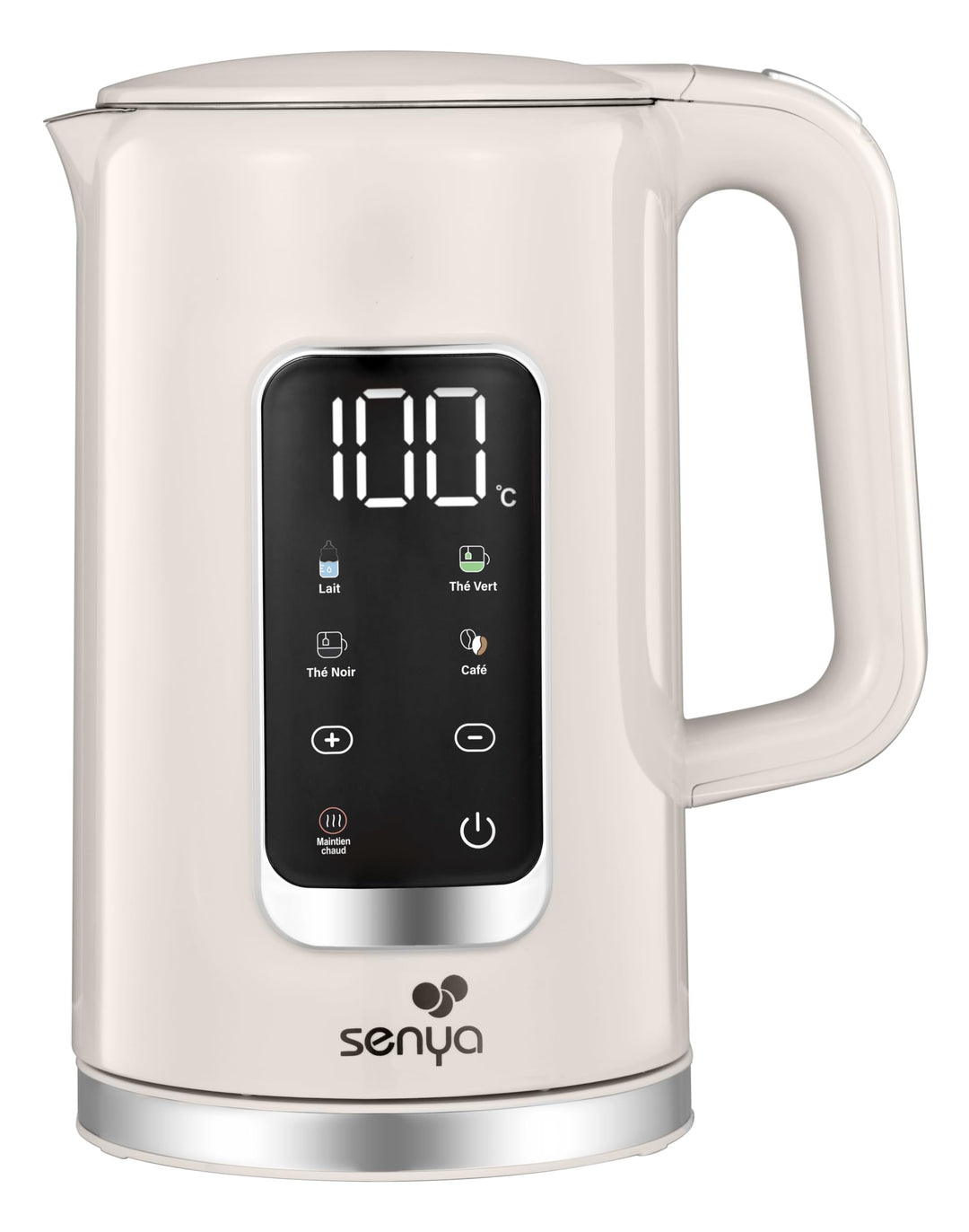 SENYA Elektrischer Wasserkocher 1,7 l Edelstahl – einstellbare Temperatur 40 – 100 °C – LCD-Display