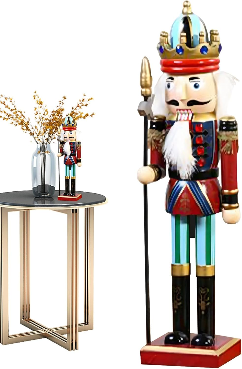 Holz Nussknacker Figuren,Weihnachtspuppe Nussknacker Deko - Traditioneller Für Fensterbank Kaminatio