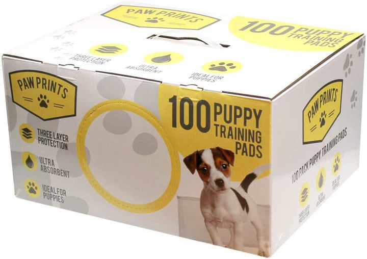 Paw Prints 100 x grosse absorbierende Trainingsunterlagen für Hunde und Welpen, transparent