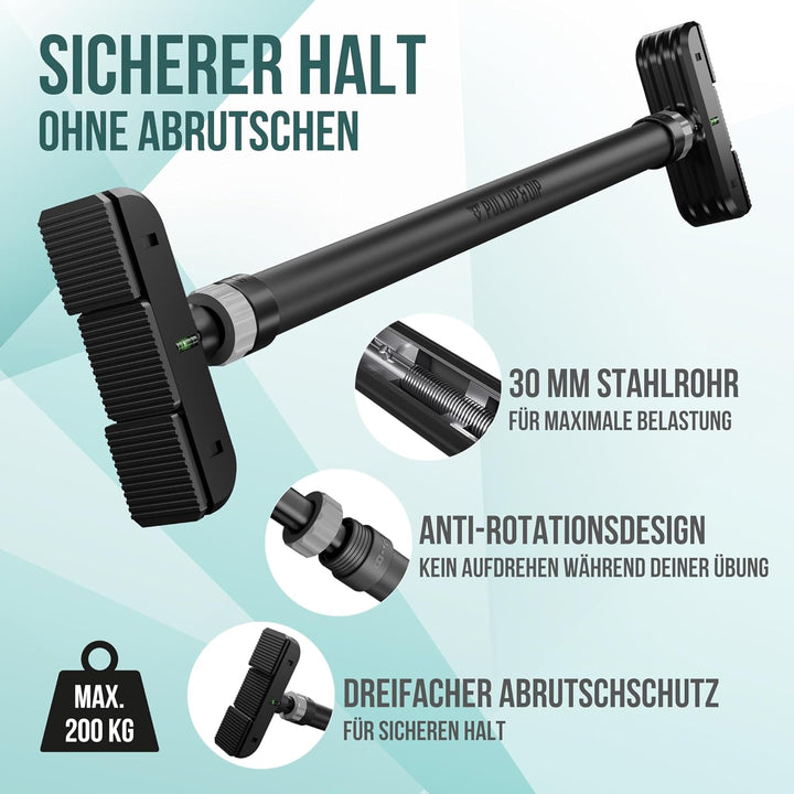 PULLUP & DIP - Klimmzugstange Türrahmen ohne Schrauben und Bohren Pull Up Bar Door Stange Türrahmen