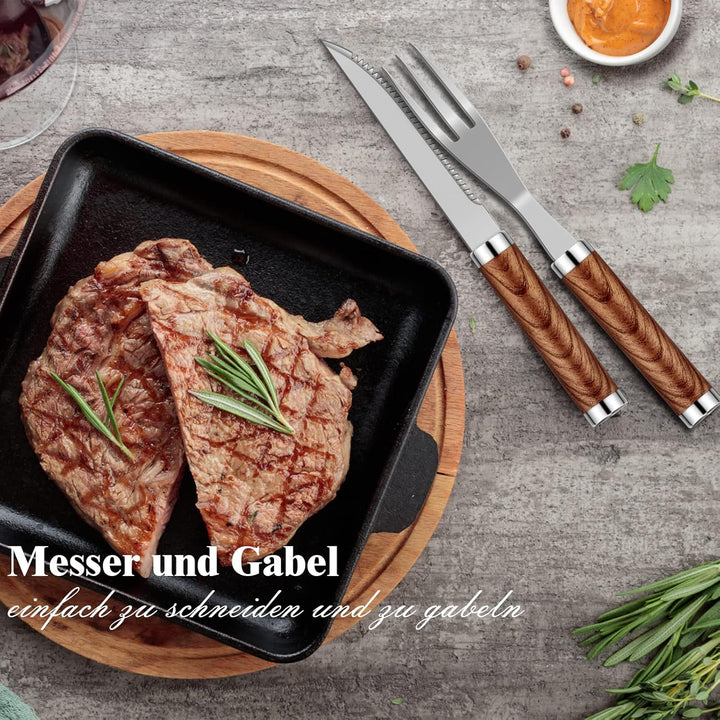 Grilliance 38 Stücke BBQ Grillbesteck Set Edelstahl Grillzubehör für Männer Geschenk Geburtstag Hoch