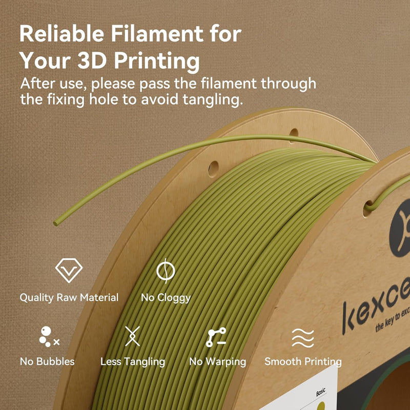 kexcelled 2,85 mm Matte PLA Filament +/- 0,03 mm, 3D Drucker Filament, Matt Effekt, Glanzfreie Farbe