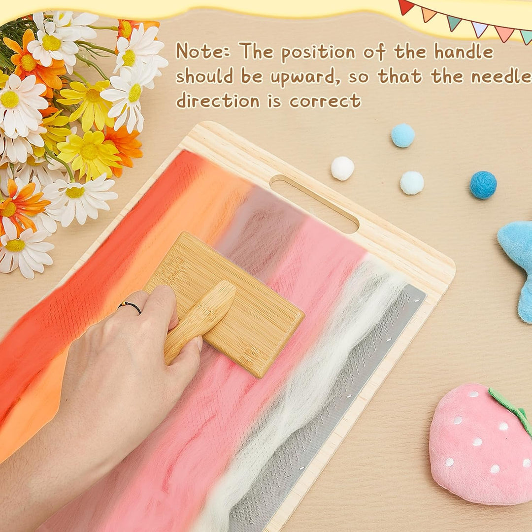 4 Pcs Wool Blending Board Carding Brush Set Wool Hand Carders Wood Brushes Wool Carders Needle Filti
