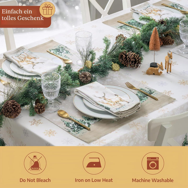 Maison d' Hermine Tischset, 100% Baumwollstoff Set mit 4, dekorative, waschbare Oster-Tischsets für