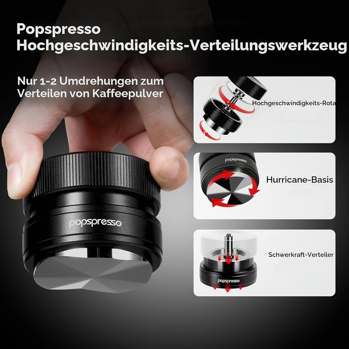 58,35mm-Kaffeeverteiler, doppelt gelagerter und schnell rotierender magnetischer Espressoverteiler,