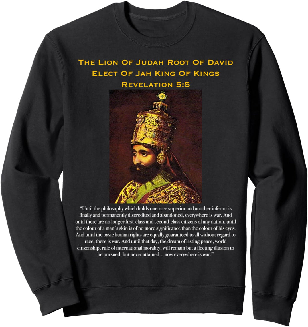 König der Könige Löwe von Juda Haile Selassie I Ras Tafari Race Sweatshirt