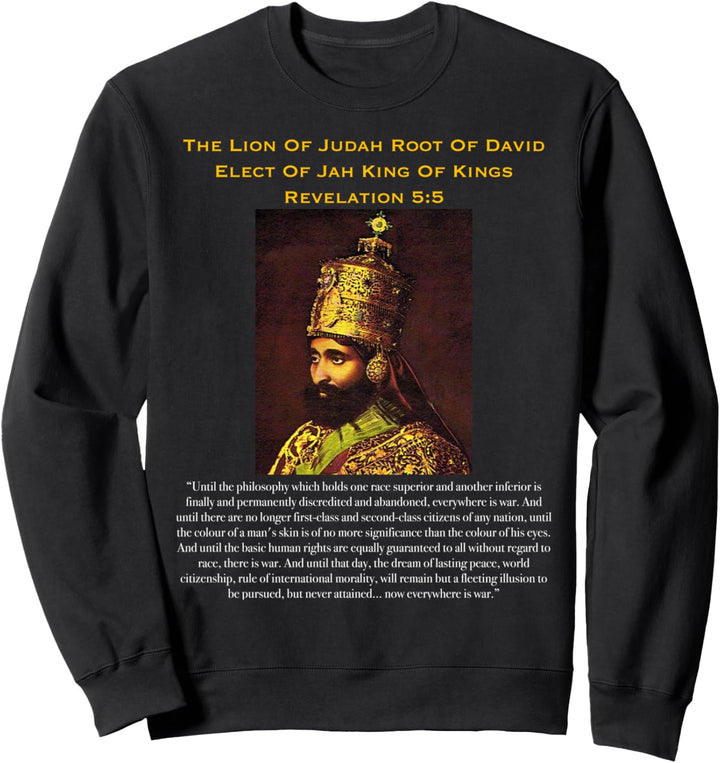 König der Könige Löwe von Juda Haile Selassie I Ras Tafari Race Sweatshirt