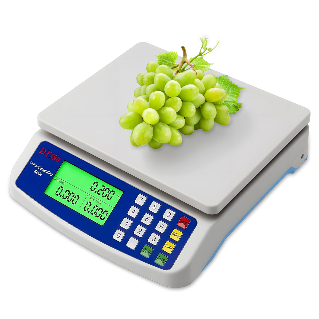 Küchenwaage digital 40kg, Gross Preisberechnungswaage Produktwaage mit LCD-Display und Tara Funktion