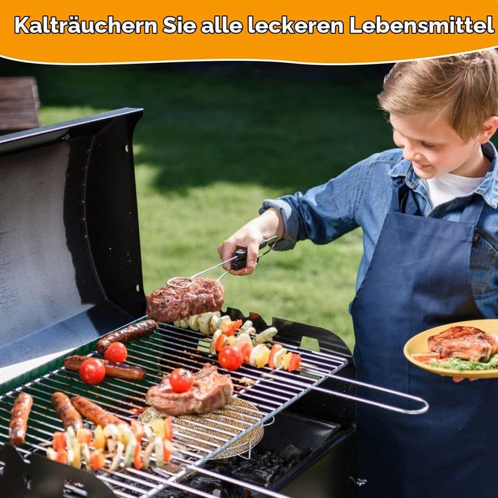 Aoreun Rund Rauchgenerator, Edelstahl Rauchgenerator zum Kalträuchern, Mehrweg Kaltrauchgenerator mi