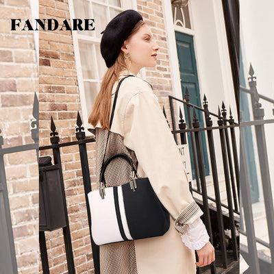 FANDARE Elegante Damen Umhängetaschen Schultertasche Frauen Handtasche PU Leder Wasserdicht für Büro