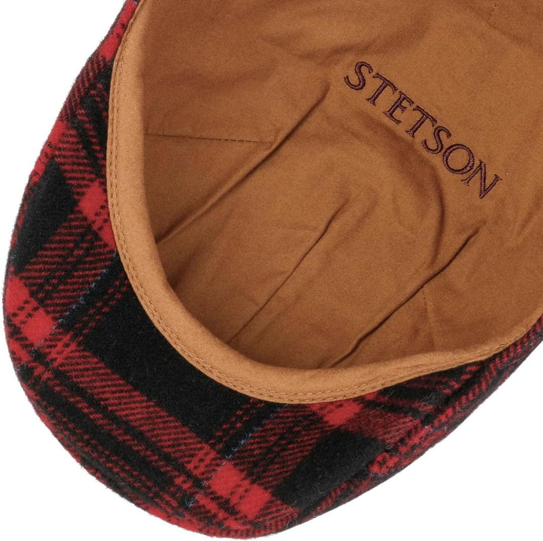 Stetson Texas Shadow Plaid Flatcap Schirmmütze Schiebermütze Wollcap Herren - Made in The EU mit Sch