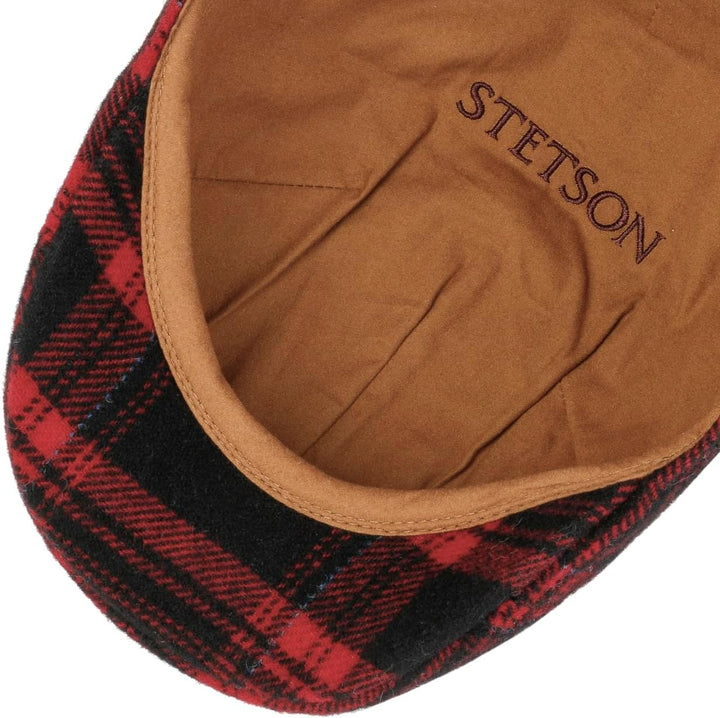 Stetson Texas Shadow Plaid Flatcap Schirmmütze Schiebermütze Wollcap Herren - Made in The EU mit Sch