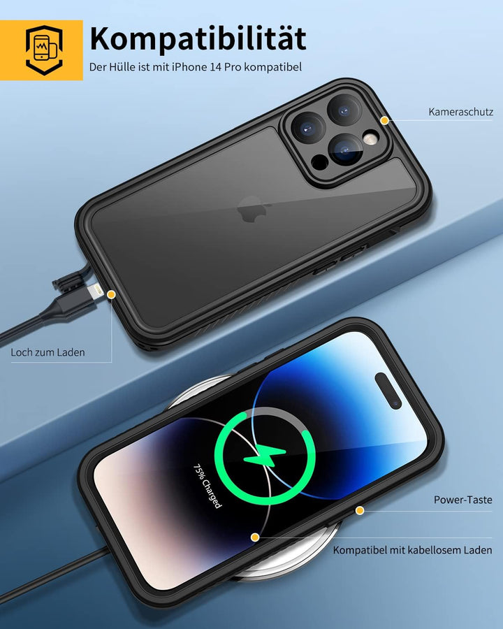 Lanhiem für iPhone 14 Pro Hülle Wasserdicht [Kompatibel mit Magsafe] Handyhülle iPhone 14 Pro Schutz