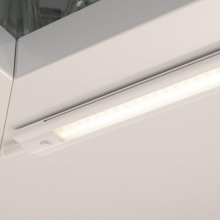 ledscom.de LED Unterbau-Leuchte SIRIS weiss matt mit Netzteil, Eckmontage, flach, 90cm, 1044lm, weis
