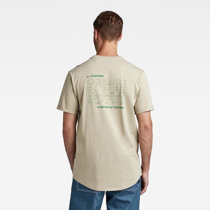 G-STAR RAW Herren Lash Back Text T-Shirts XS Beige (Spray Green D22815-336-d606), XS Beige (Spray Gr