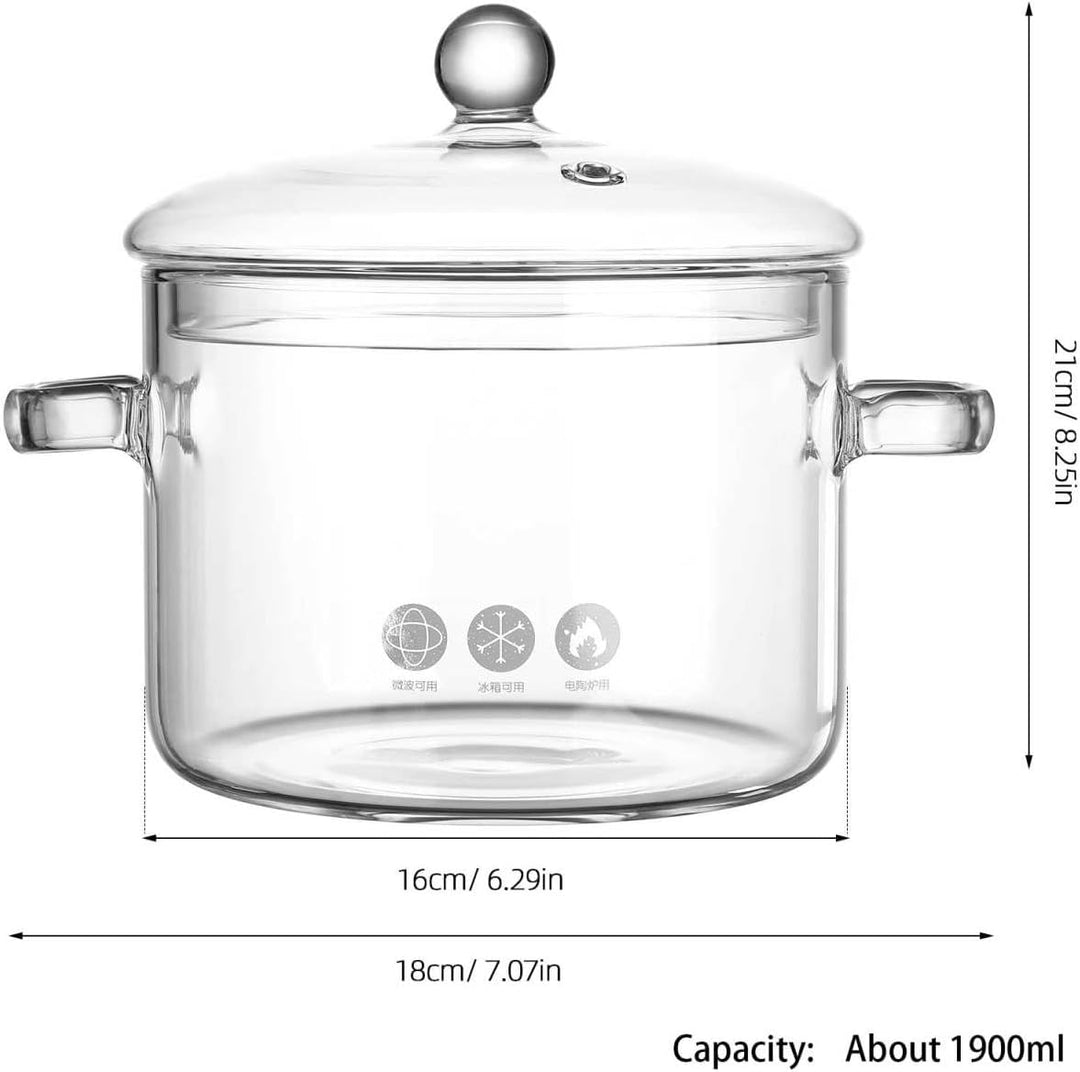 Garneck Hochwertiger Transparenter Glastopf Mit Deckel Und Doppelgriff Hitzebeständig Für Babynahrun