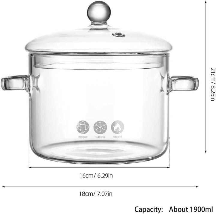 Garneck Hochwertiger Transparenter Glastopf Mit Deckel Und Doppelgriff Hitzebeständig Für Babynahrun