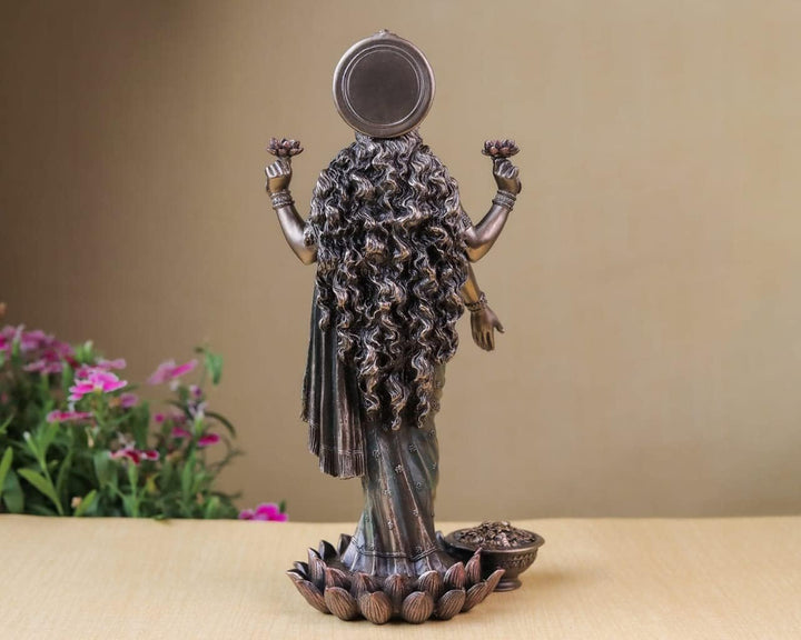 SHIVAJI ARTS Lakshmi Statue, 26 CM Grosse stehende Göttin Lakshmi Idol, Laxmi Idol Hindu-Göttin des