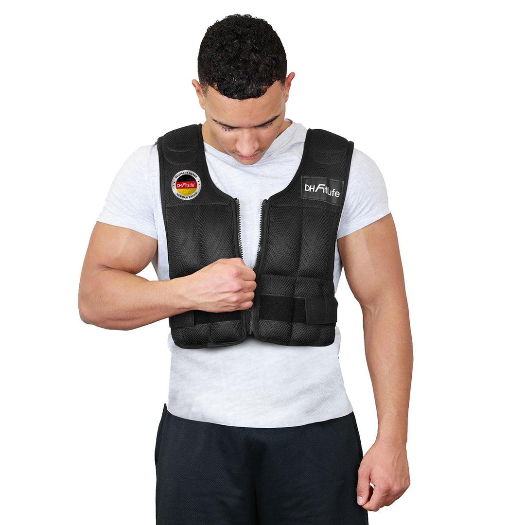 DH FitLife Verstellbare Gewichtsweste 10/20/30KG zum Muskelaufbau u. Krafttraining | Weighted Vest |