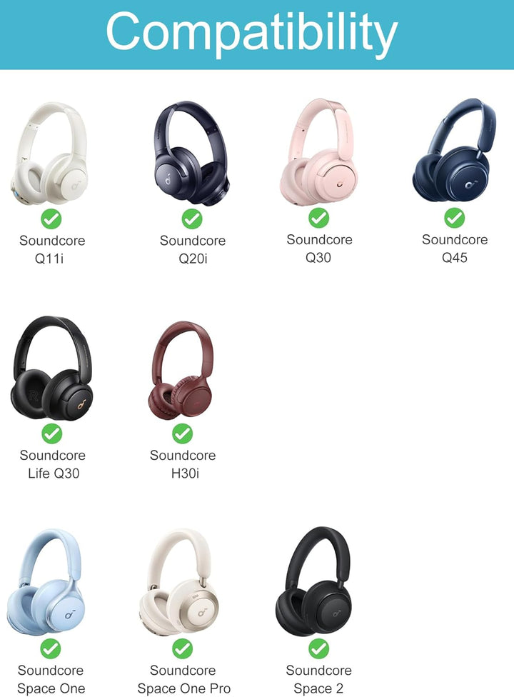Harte Tasche Hülle Case Kompatibel mit Soundcore by Anker Q11i Q20i Q30 Q45 / Life Q30 / H30i / Spac