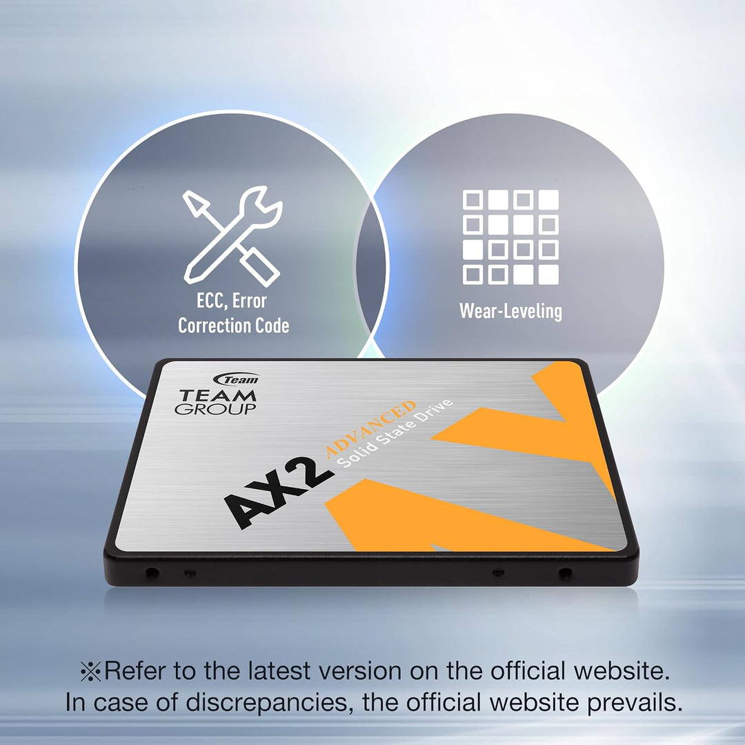 TEAMGROUP AX2 256GB 3D NAND TLC 2,5 Zoll SATA III interne Solid State Drive SSD (Lesegeschwindigkeit