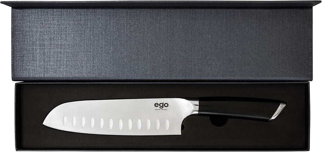 Wilfa EGO Sandvik Santokumesser - 18cm lange Klinge, aus hochwertigem Sandvik12C27 Messerstahl, Klin