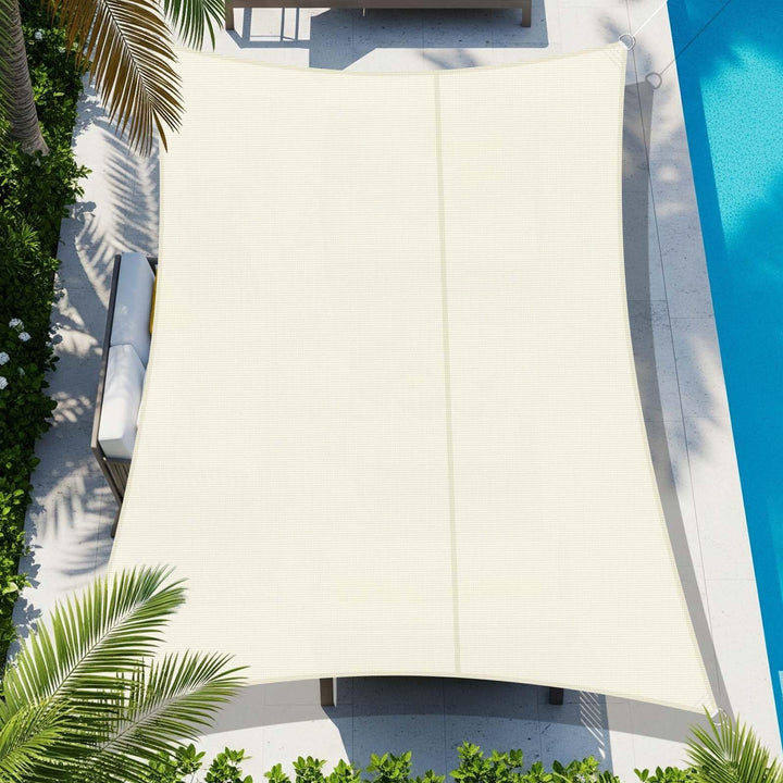 COOL AREA Sonnensegel Wasserdicht Rechteckig Oxford 2.5x4m,Creme 2.5x4m Creme weiss, 2.5x4m Creme we