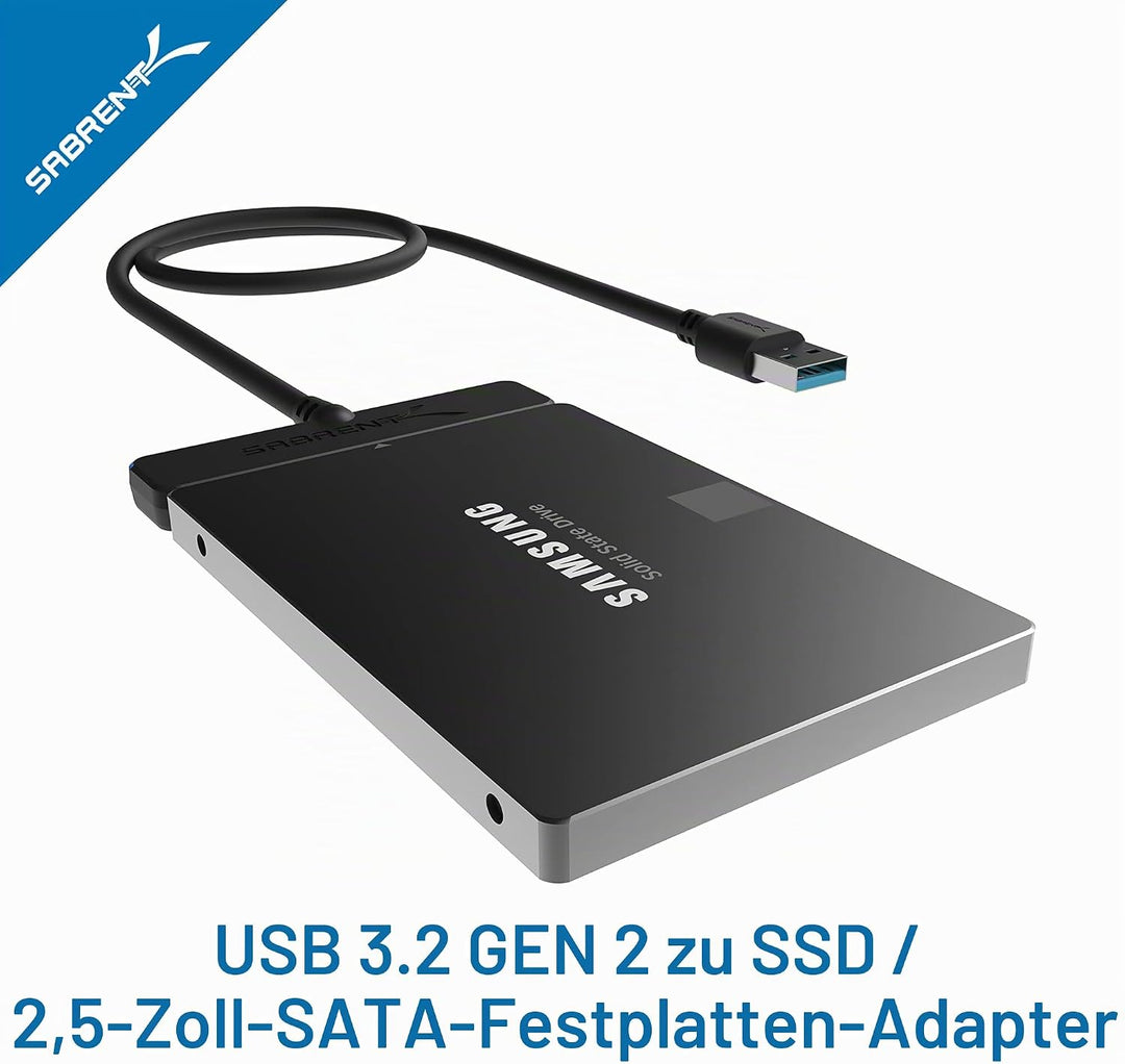Sabrent USB C SATA auf USB 3.1 Gen 2, SSD/HDD Festplatten adapter, USB 3.1 zu 2,5 Zoll SATA, 10Gbps