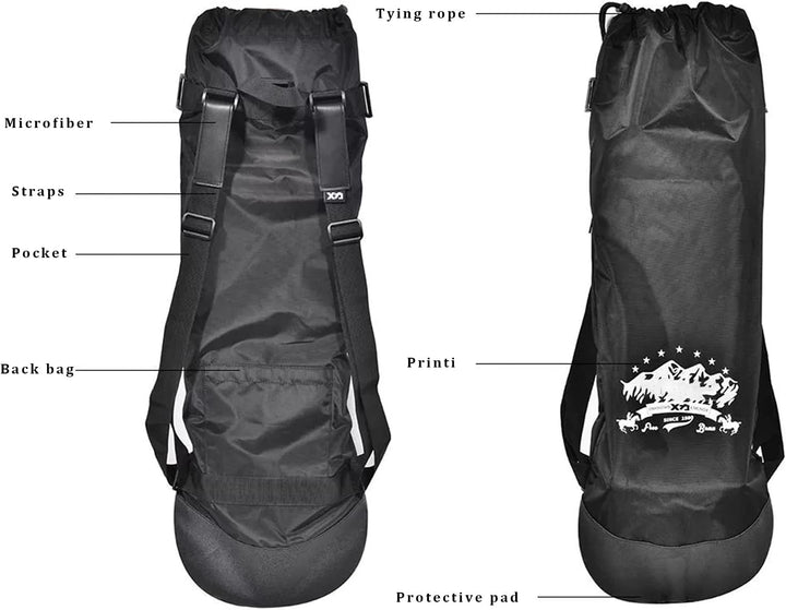 xxiaojun Skateboard Backpack,Double-Warped Electric Land Surfboard,Foldable Waterproof Travel Skateb