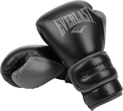 Everlast Unisex – Erwachsene Powerlock 2R Glove Handschuhe Schwarz 16oz, Schwarz 16oz