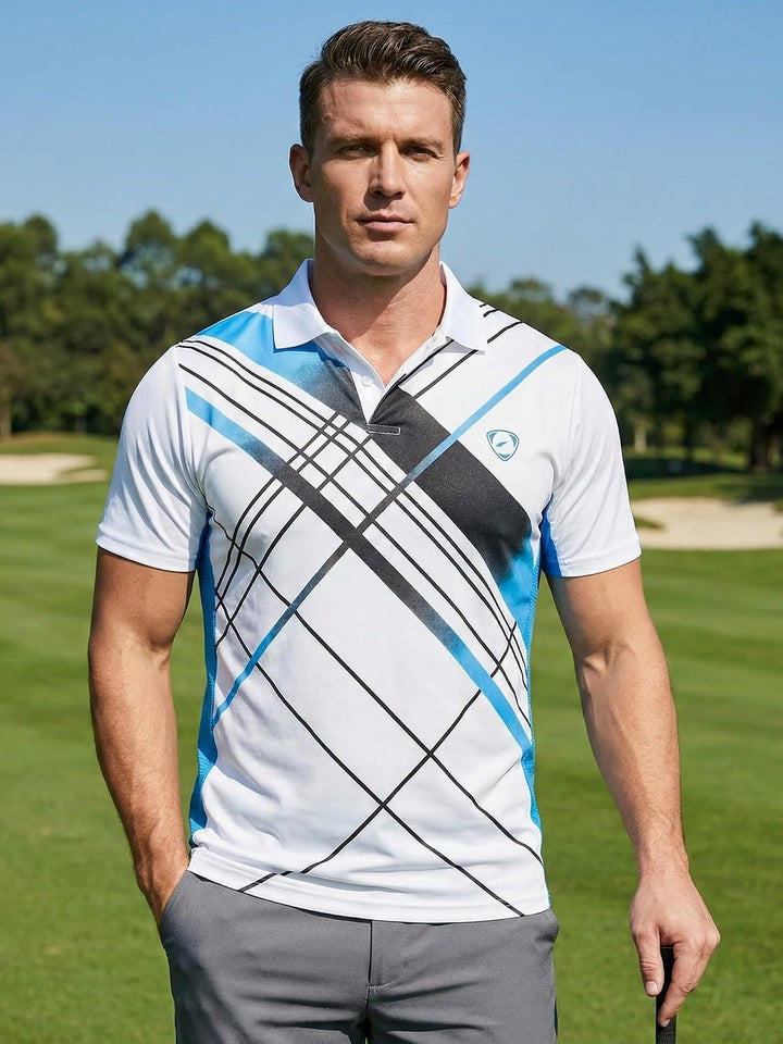 Jeansian Herren Kurzarm Passform Sport Polo Tee Shirts T-Shirts Tops Poloshirt Golf Tennis Picklebal