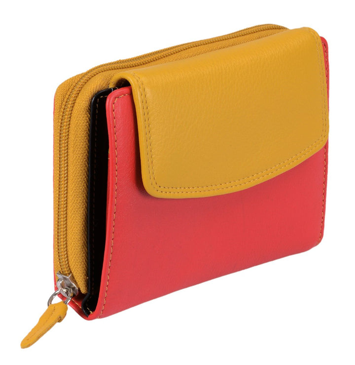 Damenbörse LEMONDO in Echt-Leder, 13x10cm Gelb, Gelb