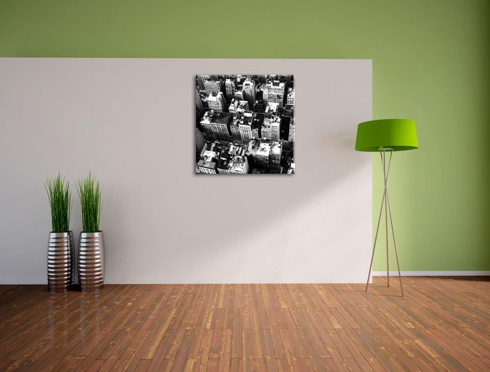 Pixxprint New York City, Format: 70x70 auf Leinwand, XXL riesige Bilder fertig gerahmt mit Keilrahme