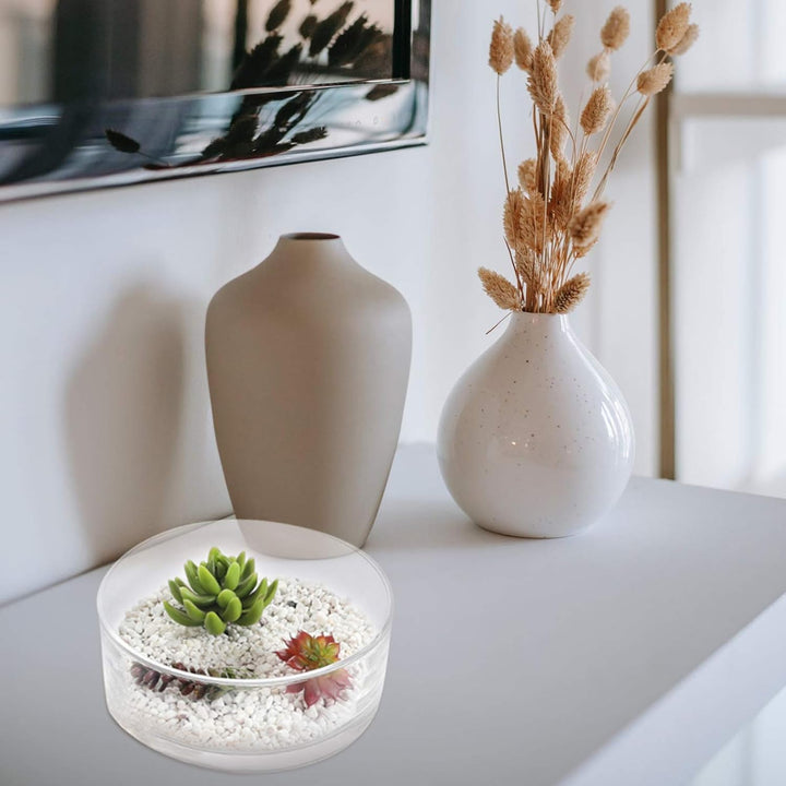 YARNOW Runder Blumentopf Aus Glas Dekorative Herzstückvase Terrarienpflanzvase Rustikal Hydroponisch