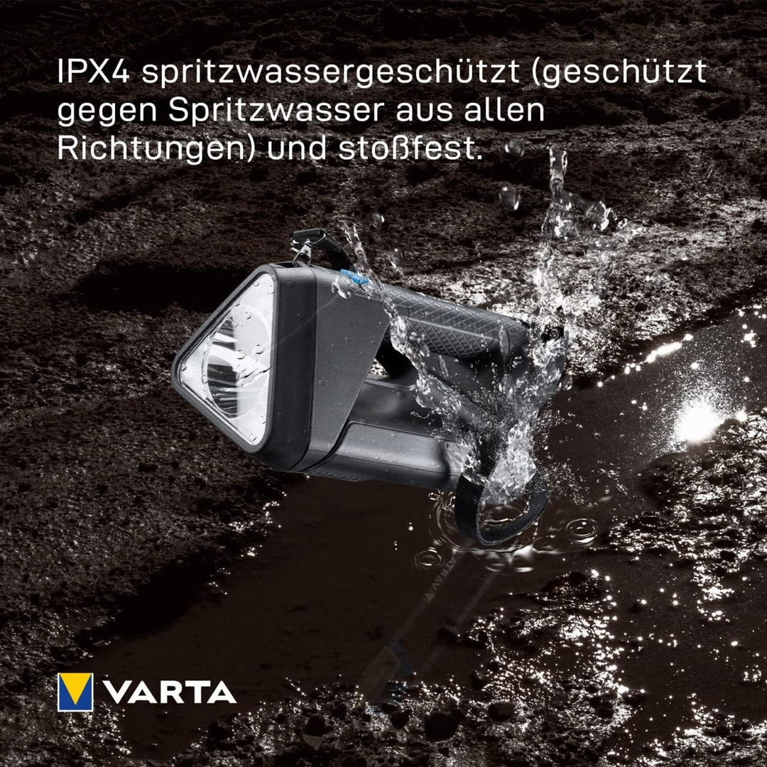 VARTA Baustrahler LED, wiederaufladbar, Arbeitsleuchte, Work Flex BL30R, Handscheinwerfer mit 3 Lich