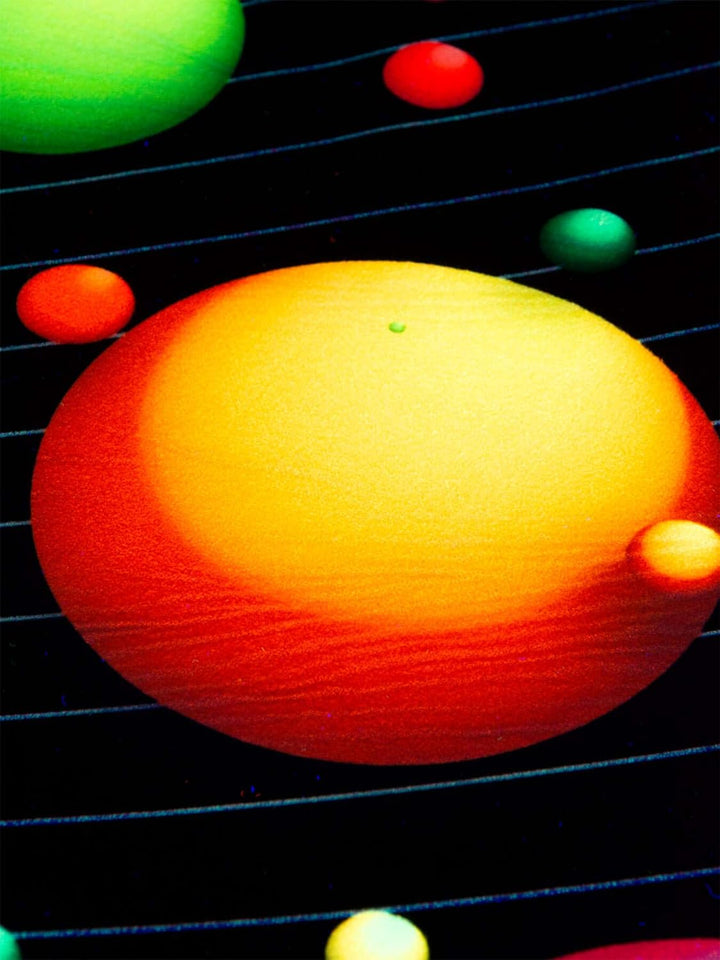 PSYWORK 80cm Sitzhocker Neon Happy Bubbles