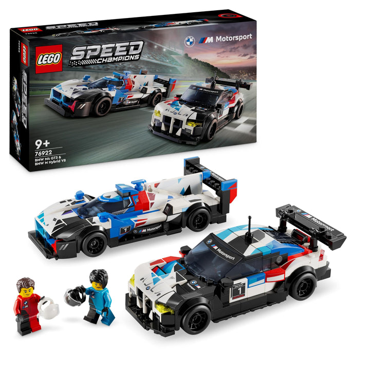 LEGO Speed Champions BMW M4 GT3 & BMW M Hybrid V8 Rennwagen Auto Spielzeug mit 2 baubaren Modellauto