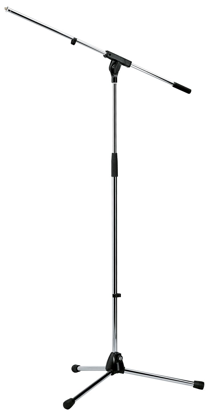 K&M Konig & Meyer 21060.500.02 Tripod Microphone Stand With Boom Arm | Easy Clutch Height Adjustment