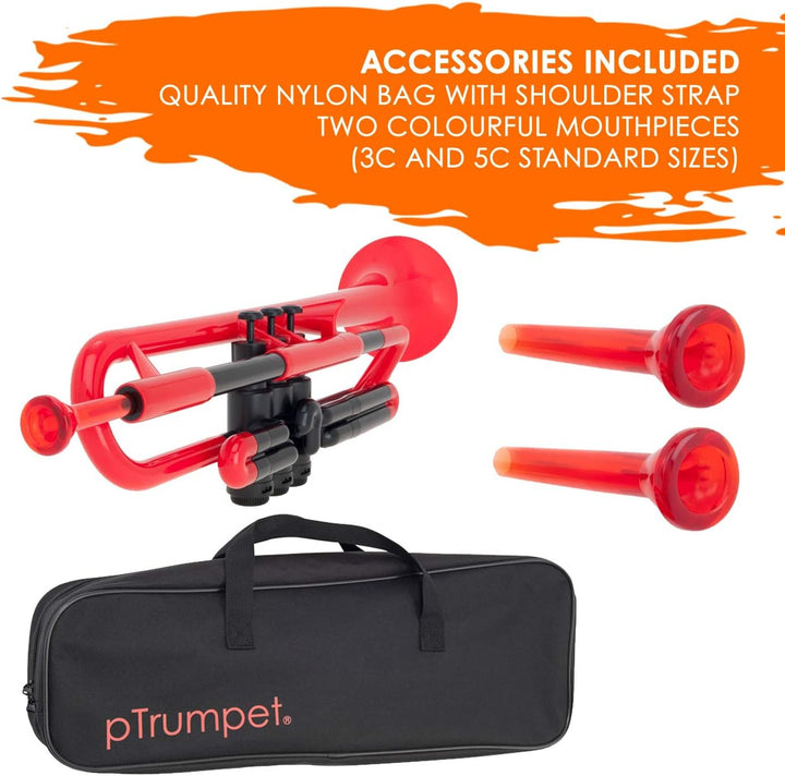 pTrumpet PTRUMPET1R Trompete, Kunststoff, Rot Red, Red