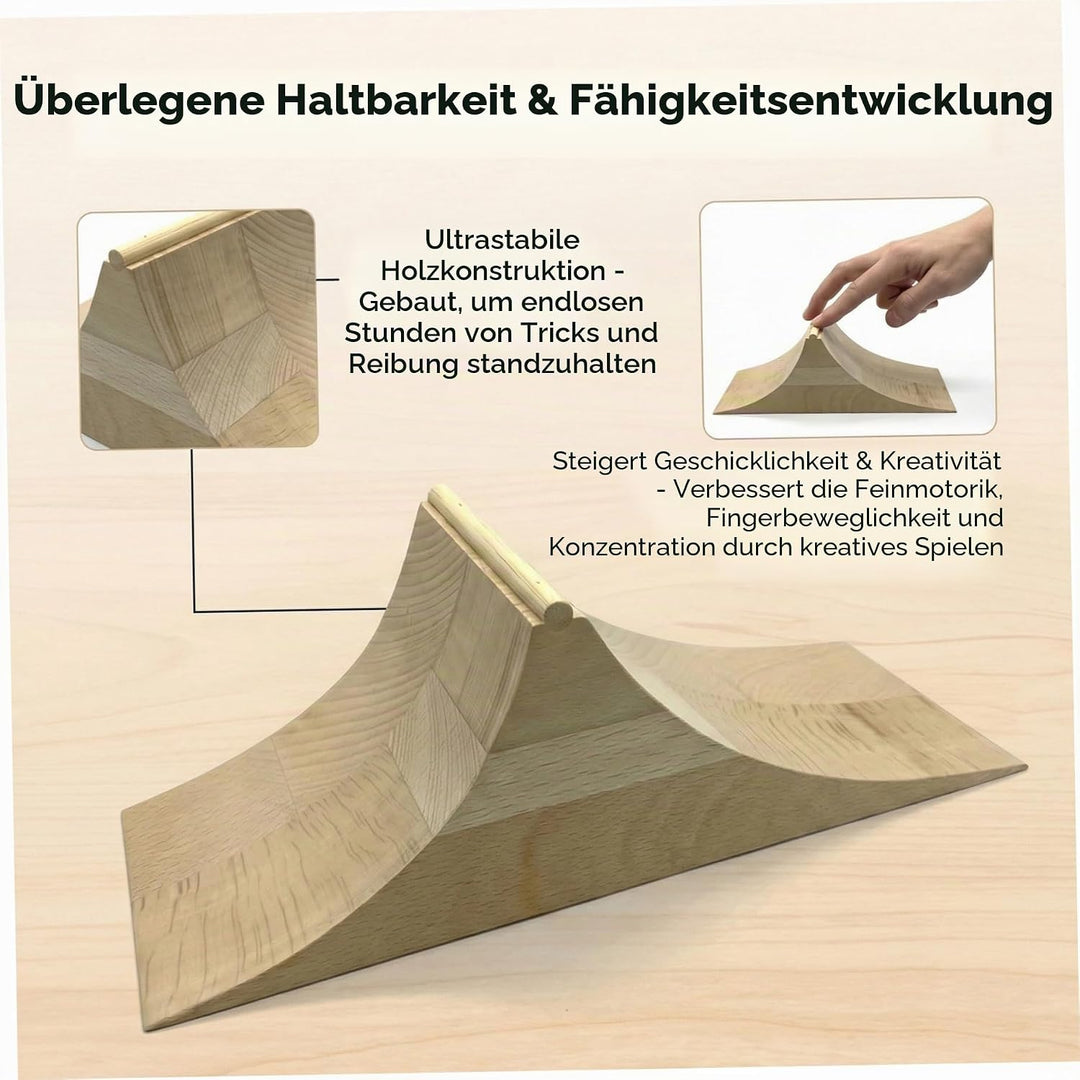 Fingerboard-Rampe, professionelle Skateboard-Rampe aus Holz – realistische Fingerboard-Hindernisse f