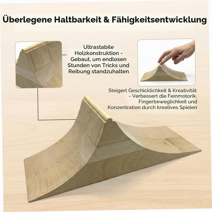 Fingerboard-Rampe, professionelle Skateboard-Rampe aus Holz – realistische Fingerboard-Hindernisse f