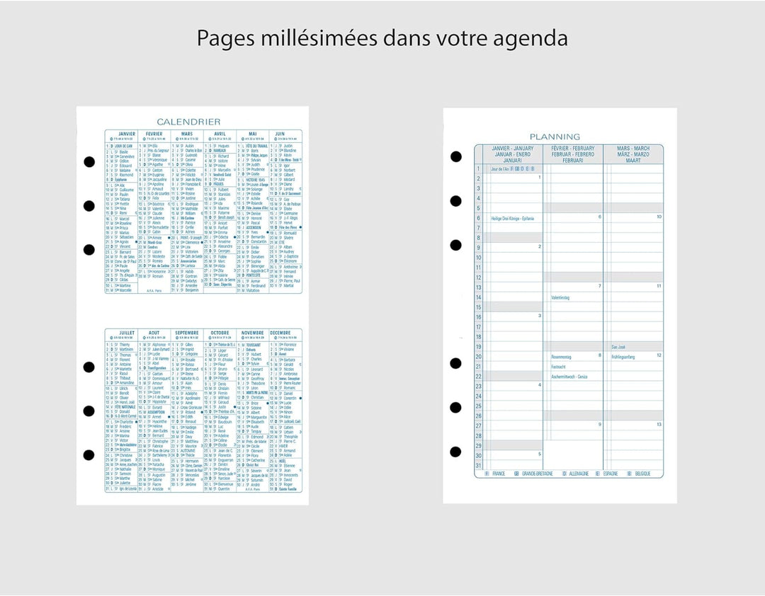 Exacompta - 42551E – Organizer Wochenkalender Exatime 14 Baltique – 11 x 14,5 cm – September 2023 bi