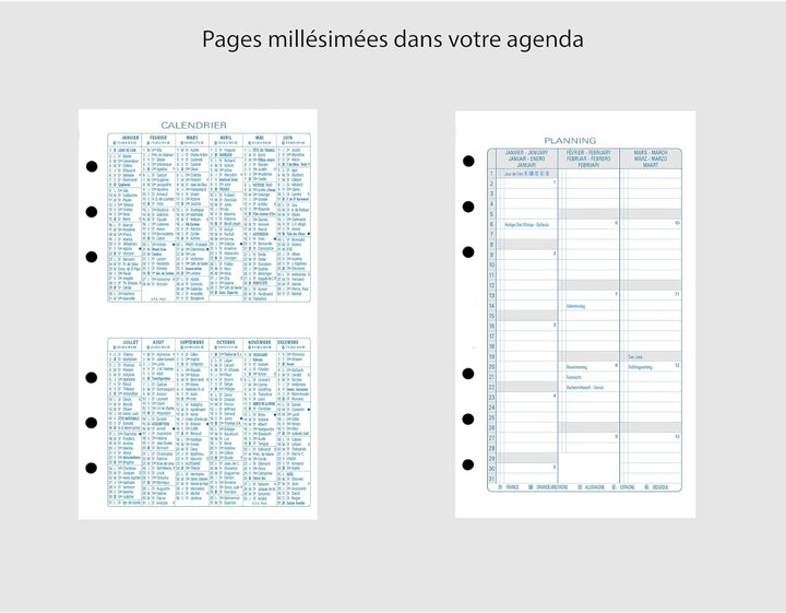 Exacompta - 42551E – Organizer Wochenkalender Exatime 14 Baltique – 11 x 14,5 cm – September 2023 bi