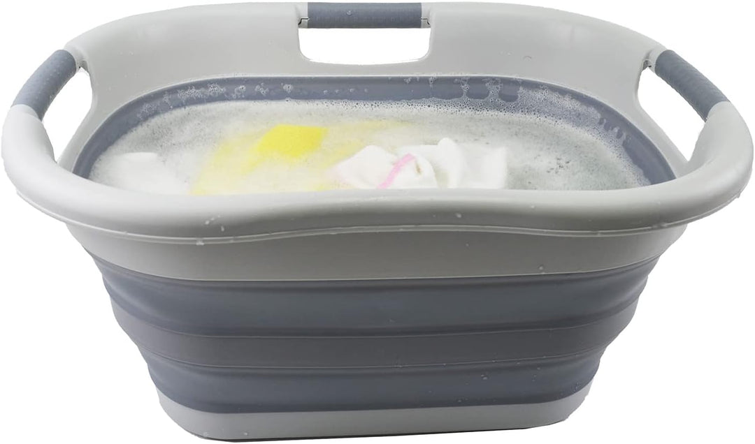 SAMMART Wäschekorb, faltbar, Kunststoff, 30 l, faltbar, Pop-Up-Aufbewahrungsbehälter/Organizer – tra